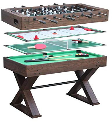 4-in-1-Multifunktions-Spieltisch für Indoor-Spieltisch, Mini-Spieltische, Kickertisch, Air-Hockey-Tisch, Billardtisch, Mini-Tisch für Kinder und Erwachsene