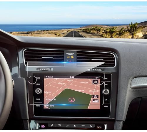 Coleya Navigation Displayschutzfolie Kompatibel mit VW Golf 7 7.5 2016-2019, VW Golf 7 Gehärtetes Glas Schutzfolie, 9H Anti-Kratzer GPS Displayschutzfolie (8 Zoll)