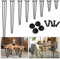 Cecaylie Lot de 4 pieds de table en épingles à cheveux à 3 barres avec protections de sol - En métal noir - 30 cm - Pour table basse et bureau
