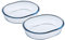 Ocuisine Ôcuisine® Oval Pie Dishes Medium Pack of 2 Glass Pie Dishes Extreme Resistance | Oven Safe - Freezer Safe - Microwave Safe | Borosilicate Glass | Made in France, 913S639/WB41