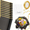 MoGuGO 10 Blatt Blumen Papier Geschenkpapier mit 1 Rolle Schleife und 5 Grußkarten Blumen Bouquet Papier Wasserdichtes Schwarzes Gold Bouquet Papier für Blumen Geschenkverpackungen Valentinstag