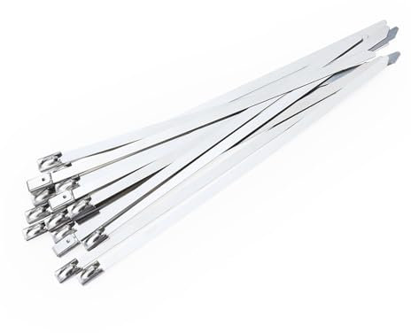 100 Stück 304 Edelstahl-Kabelbinder, Breite 10 mm, robust, selbstsichernd, Mehrzweck-Abgasband aus Metall, 200/300/500/400 mm(10mm x 300mm)