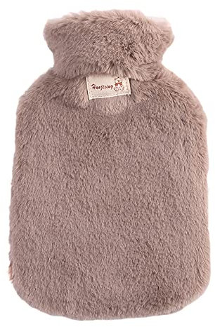 1 St點k Pl黶ch-W鋜mflasche,Handw鋜mer,Abnehmbare W鋜mflasche,Verdickter Pl黶chstoffbezug,Waschbare W鋜meflasche f黵 Familie,Unisex Bettflasche,f黵 Winter K鋖teschutz,2000ML,Rosa B