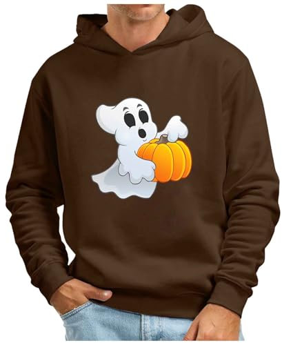 RUMAOZIA Hoodie Herren Basic Kapuzenpullover Langarm Sweatshirts Classic Männer Sweatjacke Halloween Druck Pullover Unisex Casual Halloween Pulli Sport Hoodie, Unisex Pullover Mit Kapuze