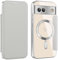 Flip Case for Google Pixel 7a Clear Cover Support MagSafe |RFID Blocking| Wallet Purse Shockproof Leather Stand Cover Individual Protection for Each Lens Phone Skin for Google Pixel 7a Grey