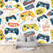 Cartoon Game Controller Papier peint photo non tissé pour chambre à coucher Décoration murale 350 x 256 cm