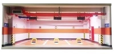Car Garage Modello Negozio 1:18 Parcheggio Scena 3 Spazi Modello Giocattolo Auto Garage Antipolvere Contenitore Espositore(C)
