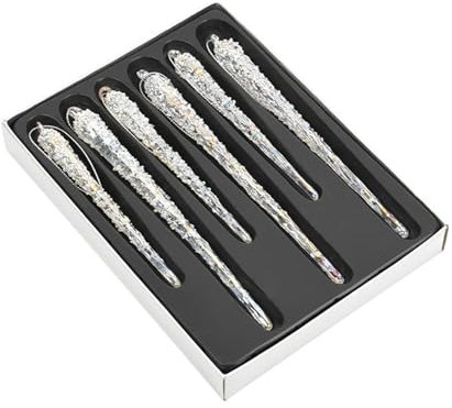 predolo 6 Stück Glas Eiszapfen Ornament Präsentieren Anhänger für Bauernhaus Hochzeit Urlaub