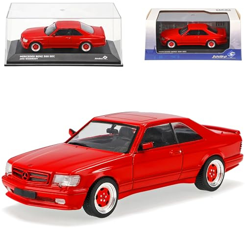 Generisch Mercedes-B. S-Klasse W126 560 SEC AMG Widebody Coupe Rot 1979-1991 1/43 Solido Modell Auto