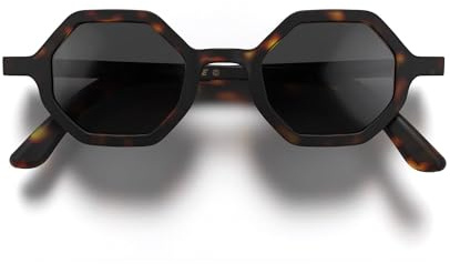 LONDON MOLE® Malibu sonnenbrille | Coole sechseckige/achteckige gläser | Herren damen unisex | Federscharniere
