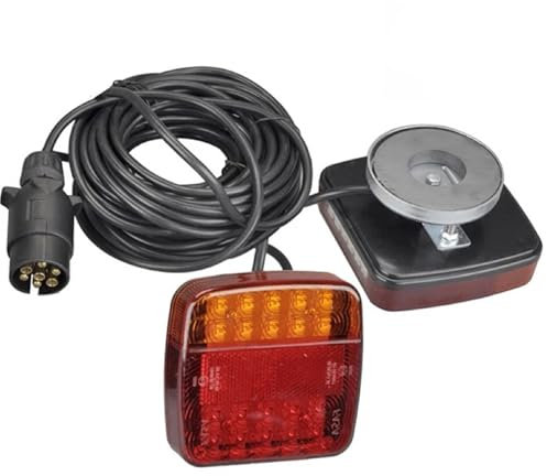 LED Tail Light Kit 26 LED Trailer 10m Cable 7 Pin Brake Stop License Number Plate Reflector Lorry Caravan 1 Set Rear Magnetic Towing Tail Light Brake Lamp