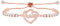 JunyiDIY Bracciale Tennis Cuore Lettera d'Amore per Donna, Gioielli alla Moda con Zirconi Cubici Placcatura Oro Rosa, Regalo Compleanno Laurea Migliori Amiche YA5526