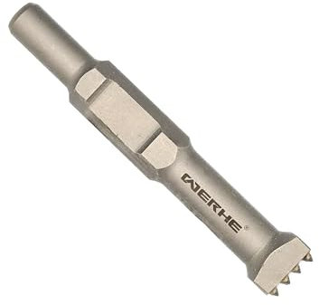 WERHE® HEX30 Burin à bâton 16 dents 220mm de long, carré 36mm - Burin pour marteau piqueur électrique - Marteaux à douille, pour le martelage du béton