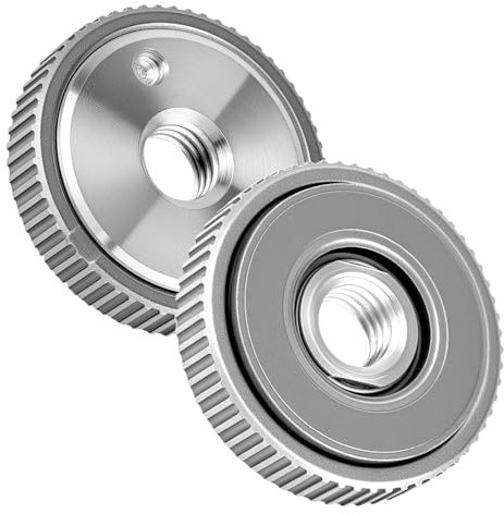 QWORK® 2 Pièces Écrous de Serrage Rapide 50MM Compatibles avec Meuleuses d'Angle M14 - Acier au Carbone de Haute Qualité, Conception Antidérapante