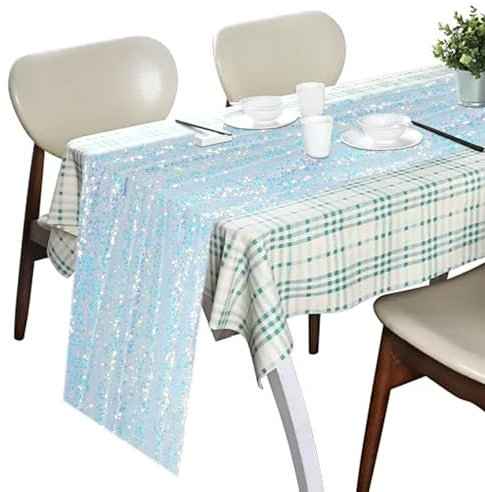 Glitzer Pailletten Tischläufer 30*275cm Wiederverwendbarer Tischband für Party deko, Geburtstagsparty, Hochzeitstisch, Weihnachtsdeko (Blau, 30*275cm)