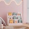 [en.casa] Bücherregal für Kinder Vestnes Kinderregal mit 3 Fächern Montessori Standregal in Wellendesign 48 x 61 x 30 cm Cotton Candy/Weiß