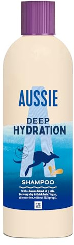 Aussie Feuchtigkeitsspendendes Shampoo, ohne Silikone, vegan, 300 ml | Für sehr trockenes und dickes Haar, angereichert mit Avocado-, Jojoba- und australischen Macadamianüssen, CrueltyFree