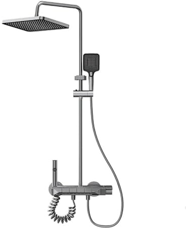 Asta Doccia Colonna Termostatica 4 Vie con Rubinetto, Doppio Soffione, Idroscopino e Miscelatore – Set Doccia Completo Moderno per Bagno 87961