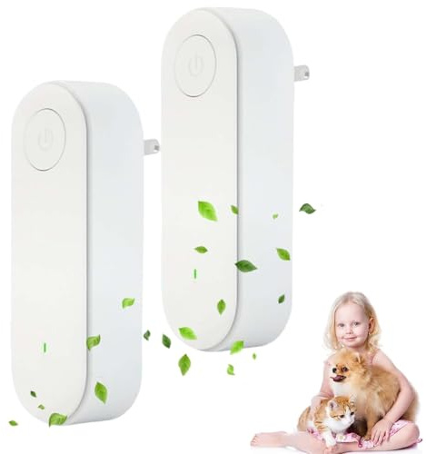 2 PCS Ionic Air Purifier Plug In UK, 2025 New Plug In Air Purifiers For Home, Instant Air Purification, Suitable For Bedrooms, Toilets, Living Rooms, Bathrooms, Closets, And Pet Rooms (White)