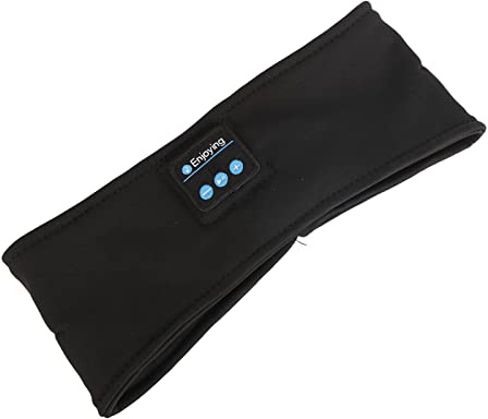 SPYMINNPOO Earphone Headband Lightweight Sleep Headphone BT Headband for Running Yoga Travel, 16-28in Head Circumference (Black)