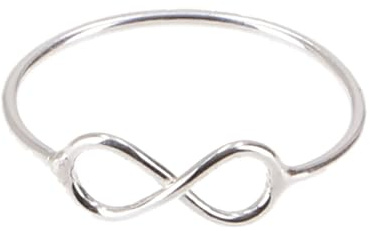 Schmaler Silberring mit Ewigkeits- und Unendlichkeitssymbol, Damen