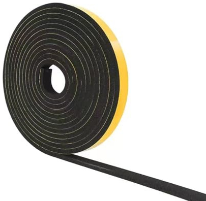 Westspark Foam Seal Tape, High Density Adhesive Weather Strip Window Seal | 12mm Width X 6mm Thick x 5M/16.4ft, for doors, window, auto, furniture, cabinets, speaker, pipes, air conditioning sealing