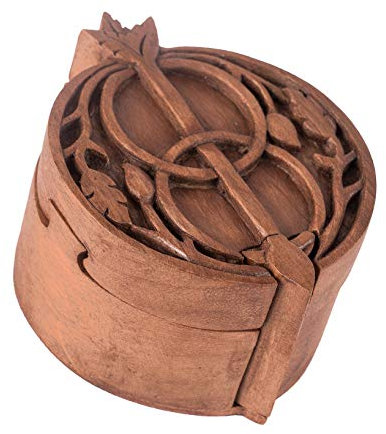Windalf Handarbeit Irische Schmuck-Holz-Dose AVALON 11.5 cm Puzzledose Celtic Geschenk-Schmuck-Schatulle Holz