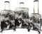 bebe Teresa 3-teiliges Set mit drehbaren Koffern für Damen, schwarzer Marmor, Einheitsgröße, Teresa Trolley-Set, 3-teilig