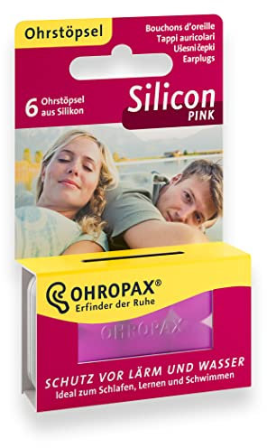 OHROPAX Silicon PINK Ohrstöpsel 1x6 Stück - Wiederverwendbare Vor-Ohr-Stöpsel aus hautfreundlichem Silikon - Zum Schutz vor Wasser beim Schwimmen, vor Lärm und Wind