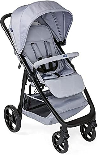 Chicco Multiride Off Road Poussette Compacte, Légère, et Inclinable, avec Roues Anti-Crevaison, Position Landeau, Pare-Soleil et Protection Pluie - de la Naissance à 22 Kg - Light Grey