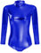 Ballettanzug Damen Frauen Langarm Body Ballett Trikot Turnanzug Gymnastikanzug Tanzen Bodysuit Tanztraining Gymnastik Kostüm Einteiler Metallic One Piece Leotards Oberteile Königs Blau S