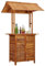 Festnight Outdoor-Bartisch mit Dach 122×106×217 cm Akazie Massivholz Tisch Holztisch
