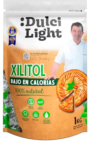 DulciLight Edulcorante Xilitol 1 KG Zero | 100% Natural | Origen de Abedul de Finlandia | Sustituto del Azúcar | Ideal para cocina y repostería | Bajo en calorías y carbohidratos