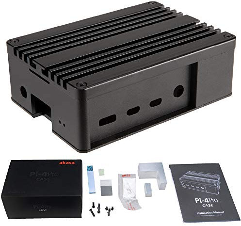 Akasa Pi-4 Pro | Fanless Raspberry Pi 4 Case | Fanless Case | Full Aluminium | Thermal Kit | eTeknix Editor's Choice Award | Compatible with Raspberry Pi 4 Model B | Black | A-RA08-M2B