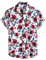 VATPAVE Herren Baumwolle Hawaii Hemd männer Blumen Freizeit Kurzarmhemd Sommerhemd Regular Fit 3X-Large Weiß Rose