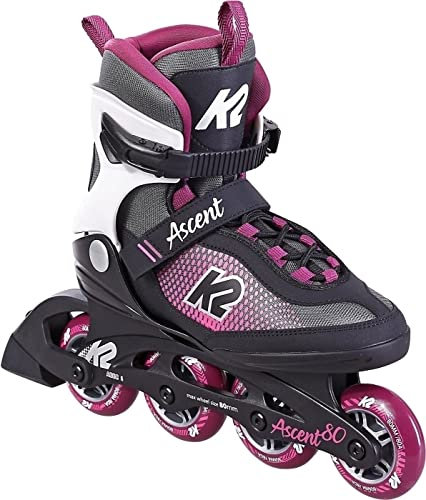 K2 Skates Damen Inline Skates Ascent 80 W, Black - Grey - Purple, 30F0761