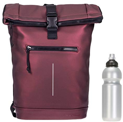 New Rebels Mart Time Bag Kurierrucksack Plane 51.1135 25 Rot Metallic +f | Fahrradrucksack Rucksack wasserabweisend Laptopfach Sport Freizeit Fitness Reise Wertfach Roll-Top + Trinkflasche
