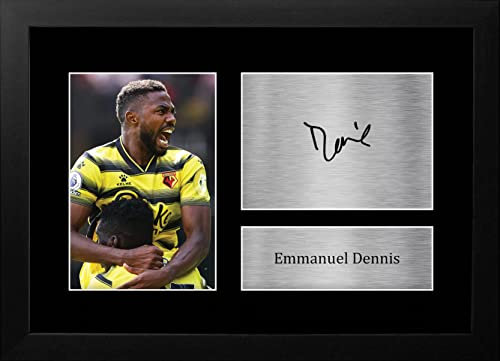 HWC Trading FR A4 Emmanuel Dennis Watford Geschenke Gedrucktes Signiertes Autogramm Foto für Fußball Anhänger and Fans - A4 Framed