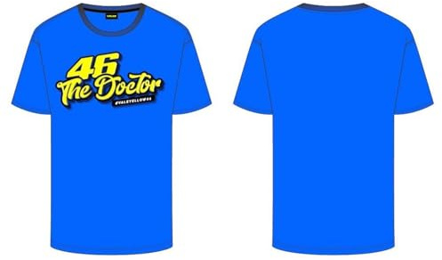 Valentino Rossi Unisex Vr46 Fan T-Shirt, Blau Leuchtend, S