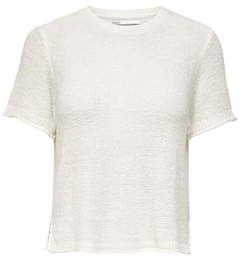 ONLY Damen Onlsunny S/S Nca KNT Pullover 15254282,Cloud Dancer,L