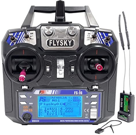 DTXMX Flysky FS-i6 6 Kanal 2.4GHz RC Fernsteuerung Sender und Empfänger FS-iA6B AFHDS 2A Funk-Controller für RC FPV Drohne Quadrocopter Flosse (Mode-2)