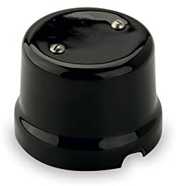 Amarcords - Caja de conexiones de porcelana antigua. Cubiertas de cable y cable de cerámica retro para conexión eléctrica con cables eléctricos expuestos de color NEGRO