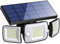 intelamp Foco Solar Exterior Luz Solar Exterior Focos Led Solares Potente 6000mAh Batería Luces Solares 1200LM con Sensor de Movimiento Garajes Luces de Jardin (1 paquetes)