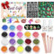 Acebwhtoy Glitzer Tattoo Set Kinder,18 Farben Glitzertattoos Kinder Set, 18 Stück Temporäre Tattoo Schablonen mit 231+ Muster Stencils für Mädchen Jungs,Geschenk für Geburtstagsparty