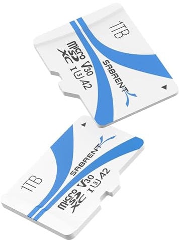 SABRENT Rocket A2 1TB (2er Pack) V30 MicroSDXC Speicherkarte L100MB/s S30MB/s Kompatibel mit Steam Deck, Nintendo-Switch, Go Pro, Kameras, Smartphones [SD-MQ30-1TBX2]