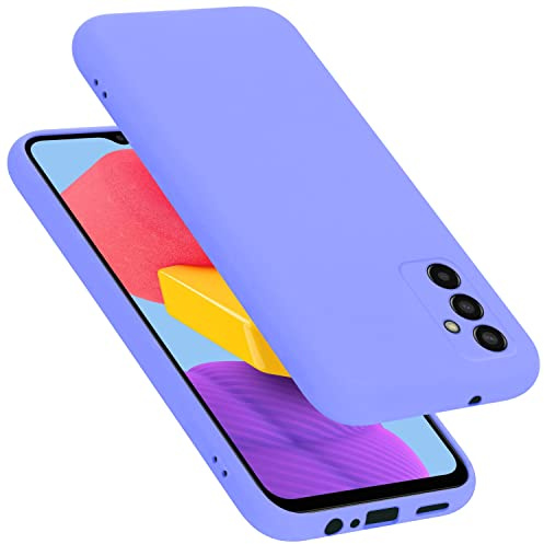 Cadorabo Hülle kompatibel mit Samsung Galaxy M13 4G Hülle Silikon Handyhülle für Galaxy M13 4G Case aus flüssigem Silikon- Kratzfeste und stoßfeste dünne TPU Schutzhülle - Liquid HELL LILA