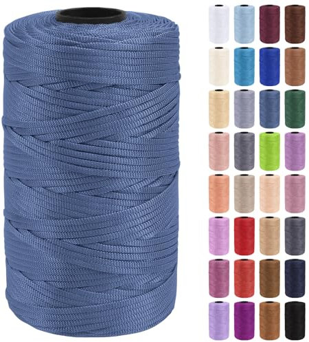 Uiopa Fettuccia per Borse a Uncinetto, 3mm x 200m Filato Uncinetto in Polipropilene, Filo Crochet Yarn per Borse, Fai da Te, Decorazioni, Artigianato
