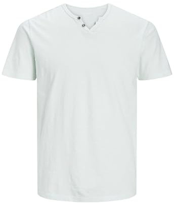 JACK & JONES Camiseta básica de Hombre Cuello en V, Manga Corta, de algodón, con Botones JJESPLIT, Color:hierbabuena, Size:XXL