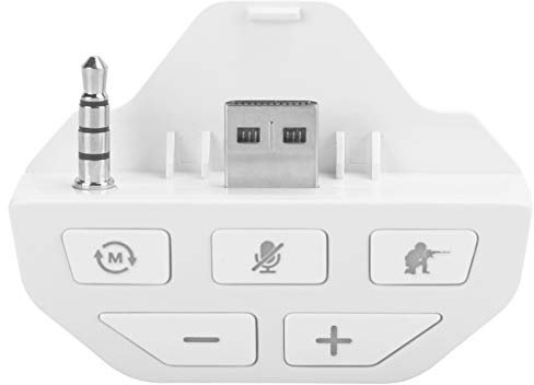 Stereo Headset Adapter, Headset Adapter Controller Audio Adapter Headphone Converter for One Gamepad White