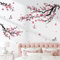 decalmile Stickers Muraux Branche de Fleurs Rose Autocollant Mural Fleurs Arbre Rose Décoration Murale Chambre Enfants Chambre Salon